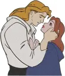 Beauty And The Beast Belle And Beast Dramatic Romantic Poses Embraces Close Ups - Filled Embroidery Design - 1093