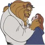 Beauty And The Beast Belle And Beast Dramatic Romantic Poses Embraces Close Ups - Filled Embroidery Design - 1094