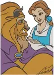Beauty And The Beast Belle And Beast Interactions Belle Green Dress Yellow Ballgown - Filled Embroidery Design - 1097