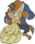 Beauty And The Beast Belle Yellow Ballgown And Beast Classic Dance Various Poses - Filled Embroidery Design - 1100