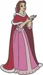 Disney Beauty Beast Belle Village Dress Basket Pink Gown Winter Cloak Outfits - Filled Embroidery Design - 962