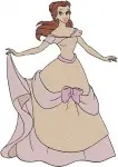 Disney Beauty Beast Belle Village Dress Basket Pink Gown Winter Cloak Outfits - Filled Embroidery Design - 963
