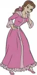 Disney Beauty Beast Belle Village Dress Basket Pink Gown Winter Cloak Outfits - Filled Embroidery Design - 964