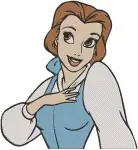 Disney Beauty Beast Belle Blue Ballgown Pink Dress Winter Cloak Various Outfits Collection - Filled Embroidery Design - 974