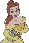 Beauty And The Beast Belle Pink Dress Blue Dress Portrait Green Dress Standing - Filled Embroidery Design - 984