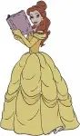 Beauty And The Beast Belle Pink Dress Blue Dress Portrait Green Dress Standing - Filled Embroidery Design - 985