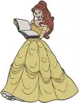 Beauty And The Beast Belle Pink Dress Blue Dress Basket Bread Surprised Poses - Filled Embroidery Design - 986