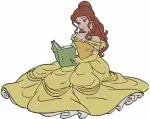 Beauty And The Beast Belle Pink Dress Blue Dress Basket Bread Surprised Poses - Filled Embroidery Design - 988