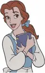 Beauty And The Beast Belle Blue Village Dress Reading Daydreaming Portraits - Filled Embroidery Design - 992