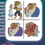 Beauty And The Beast Belle And Beast Tender Moments Close Up Portraits Interactions - Filled Embroidery Design - Instant Download