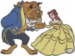 Disney Beauty Beast Belle Beast Ballroom Dance Yellow Gown Blue Suit Romantic Bundle - Filled Embroidery Design - 1109
