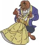 Disney Beauty Beast Belle Beast Ballroom Dance Yellow Gown Blue Suit Romantic Bundle - Filled Embroidery Design - 1110