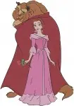 Disney Beauty Beast Belle Pink Dress Beast With Rose Bird Prince Adam Collection - Filled Embroidery Design - 1115
