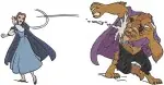 Disney Beauty Beast Belle Pitchfork Beast Wedding Scenes Prince Adam Marriage - Filled Embroidery Design - 1123