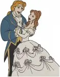 Disney Beauty Beast Belle Pitchfork Beast Wedding Scenes Prince Adam Marriage - Filled Embroidery Design - 1126