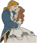 Disney Beauty Beast Prince Adam Belle Wedding Dance Beast Belle Picnic Romantic Designs - Filled Embroidery Design - 1127