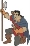 Disney Beauty Beast Gaston With Gun Lefou Sidekick Hunting Poses Villainous Bundle - Filled Embroidery Design - 1136