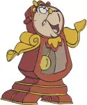Disney Beauty Beast Cogsworth Clock Character Various Expressive Poses Pointing Collection - Filled Embroidery Design - 1143