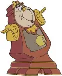 Disney Beauty Beast Cogsworth Clock Marching Surprised Checking Time Poses - Filled Embroidery Design - 1149