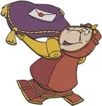 Disney Beauty Beast Cogsworth Clock With Platter Cape Wine Glass Butler Poses Designs - Filled Embroidery Design - 1153