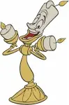 Disney Beauty Beast Lumiere Candelabra Dancing Holding Object Expressive Poses - Filled Embroidery Design - 1177