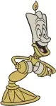 Disney Beauty Beast Lumiere Candelabra Dancing Holding Object Expressive Poses - Filled Embroidery Design - 1178