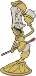 Disney Beauty Beast Lumiere Candelabra Dancing Holding Object Expressive Poses - Filled Embroidery Design - 1179
