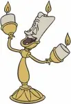 Disney Beauty Beast Lumiere Candelabra Dancing Holding Object Expressive Poses - Filled Embroidery Design - 1180