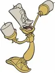 Disney Beauty Beast Lumiere Candelabra With Featherduster Fifi Romantic Couple Designs - Filled Embroidery Design - 1181