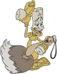 Disney Beauty Beast Lumiere Candelabra With Featherduster Fifi Romantic Couple Designs - Filled Embroidery Design - 1183