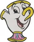 Disney Beauty Beast Chip Teacup Expressive Faces Happy Winking Curious Animated Collection - Filled Embroidery Design - 1194