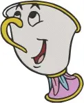 Disney Beauty Beast Chip Teacup Close Ups Jumping Playful Expressions Small - Filled Embroidery Design - 1199