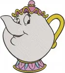 Disney Beauty Beast Mrs Potts Teapot Various Expressions Happy Surprised Kind Collection - Filled Embroidery Design - 1222