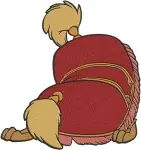 Oliver And Company Sultan The Footstool Dog Various Character Poses And - Filled Embroidery Design - 1230