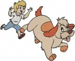 Oliver And Company Characters Georgette Tito And Footstool Ghost Collection - Filled Embroidery Design - 1233
