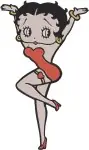 Betty Boop In Red And Black Dresses Classic Portraits And Full Body Poses Set - Filled Embroidery Design - 1243