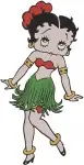 Betty Boop Christmas Outfit With Pudgy Dog And Romantic He Portrait - Filled Embroidery Design - 1249