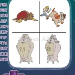 Oliver And Company Characters Georgette Tito And Footstool Ghost Collection - Filled Embroidery Design - Instant Download