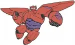Big Hero 6 Baymax In Regular Form And Red Armored Suit Various Poses - Filled Embroidery Design - 1255
