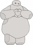Big Hero 6 Baymax Healthcare Companion Poses With Hiro Hamada And Soccer Ball - Filled Embroidery Design - 1259
