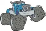Blaze And The Monster Machines Blaze Crusher And Aj Character Poses - Filled Embroidery Design - 1286