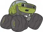 Blaze And The Monster Machines Blaze Crusher And Aj Character Poses - Filled Embroidery Design - 1289