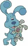 Blues Clues Blue And Green Puppy Polka Dots Playful Interactions And Poses - Filled Embroidery Design - 1295