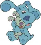 Blues Clues Blue And Green Puppy Polka Dots Playful Interactions And Poses - Filled Embroidery Design - 1297