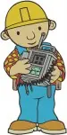 Bob The Builder Bob With Various Construction Tools Shovel And Toolbox - Filled Embroidery Design - 1305