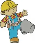 Bob The Builder Characters Scarecrow Bob Dizzy Muck And Pilchard The Cat - Filled Embroidery Design - 1309