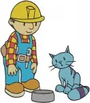 Bob The Builder With Pilchard Cat Scoop Digger Construction Team Kids Show Bundle - Filled Embroidery Design - 1317