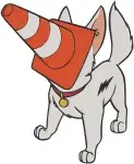 Disney Bolt Superhero Dog Action Poses Running Sitting Alert White German Shepherd - Filled Embroidery Design - 1327