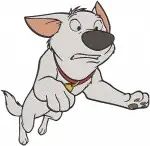 Disney Bolt Superhero Dog Action Poses Running Sitting Alert White German Shepherd - Filled Embroidery Design - 1329