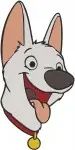 Disney Bolt Superhero Dog Action Poses Running Sitting Alert White German Shepherd - Filled Embroidery Design - 1330